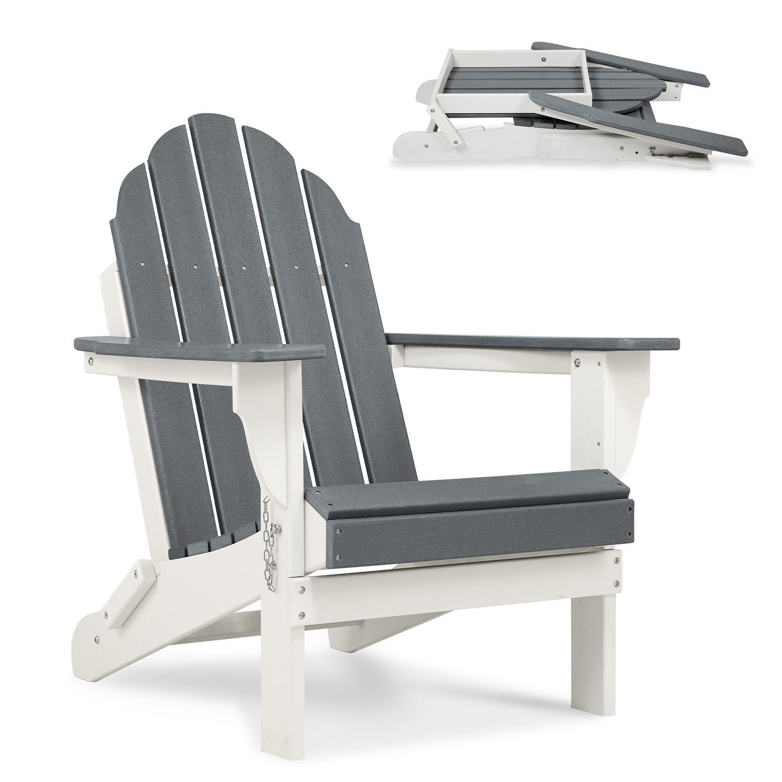 32(L)x22(W)x37(H) inch Folding Adirondack Chair - Aoodor